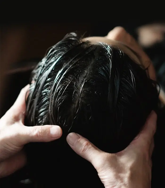 shampoing sur cheveux